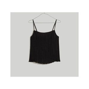 Madewell Black Plissé Crop Cami Women’s Size Large